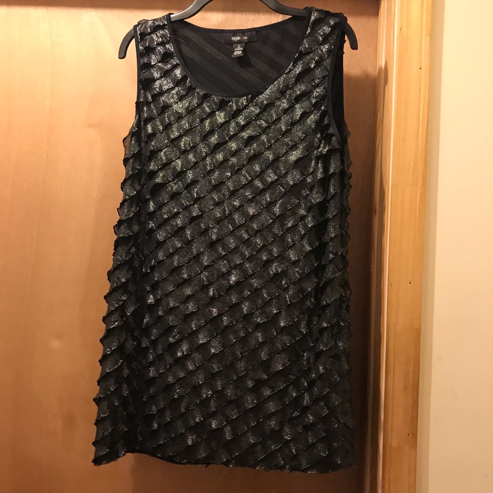 Stunning Black To with Silver Over Lay